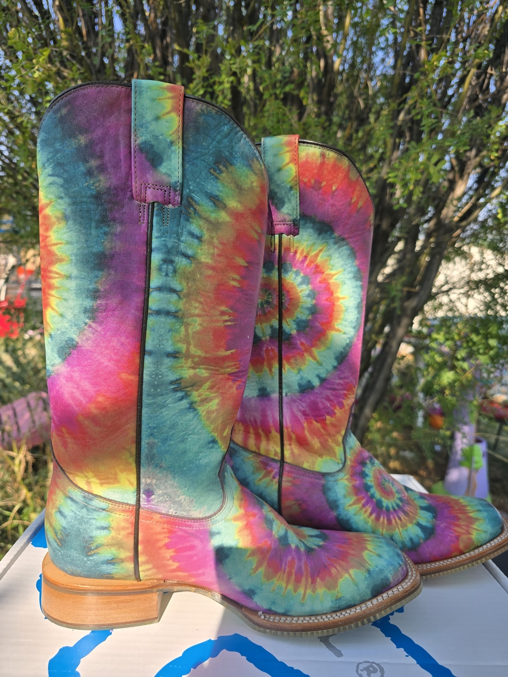 Tin Haul Groovy Tie Dye Cowboy Boots
